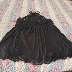 torrid Black Lace Halter Sleep Chemise